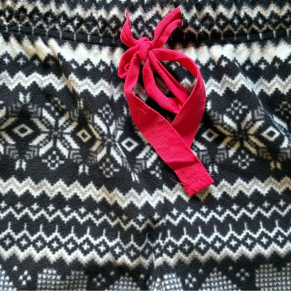 Women’s Fleece Pajama Pants Fair Isle Heart Print Cozy Winter Loungewear XXL - Picture 4 of 5